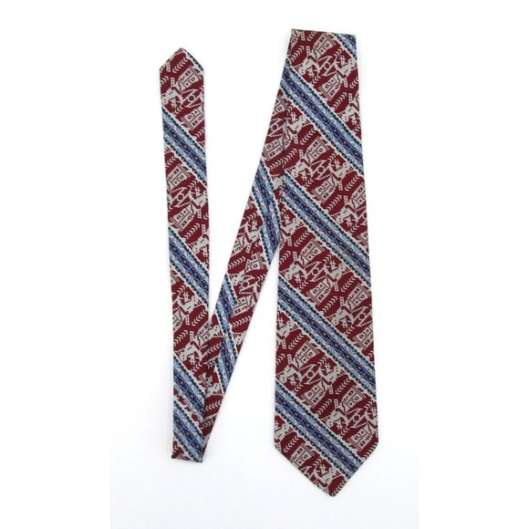 Vintage 70s Wide Tie Lot Egyptian Warrior Geometric Tribal Print Retro Neckties - Picture 3 of 16